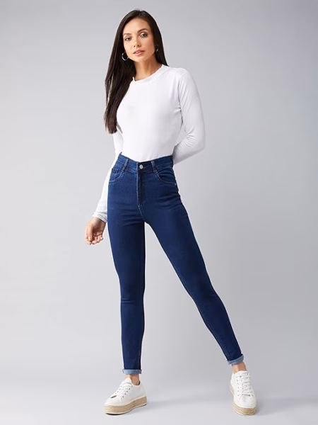 Women Skinny Fit Navy Blue Jeans
