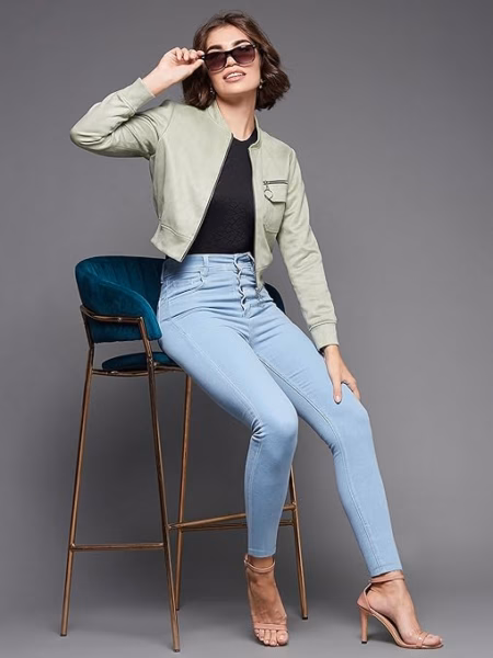 Women Skinny Fit Sky Blue Jeans