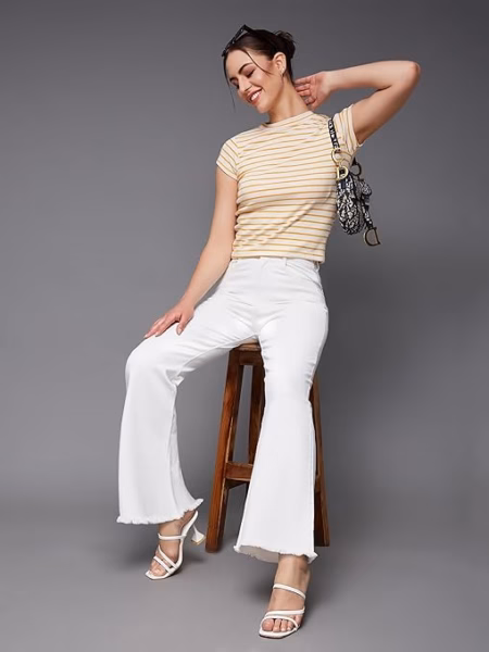 Women's Bootcut White Jeans
