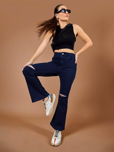 Women's Bootcut Deep Blue Jeans