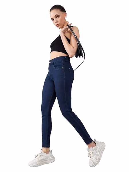 Women Skinny Fit High Space Blue Jeans