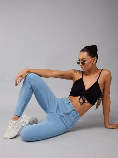 Women Skinny Fit High Zenith Blue Jeans