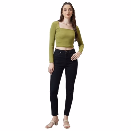 Women Stretchable Denim Black Jeans