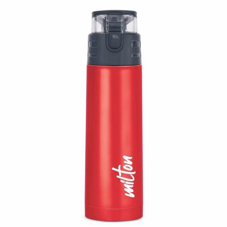 Milton Atlantis 600 Thermosteel Insulated Water Bottle, 500 ml Flask??(Pack of 1, Red, Steel)