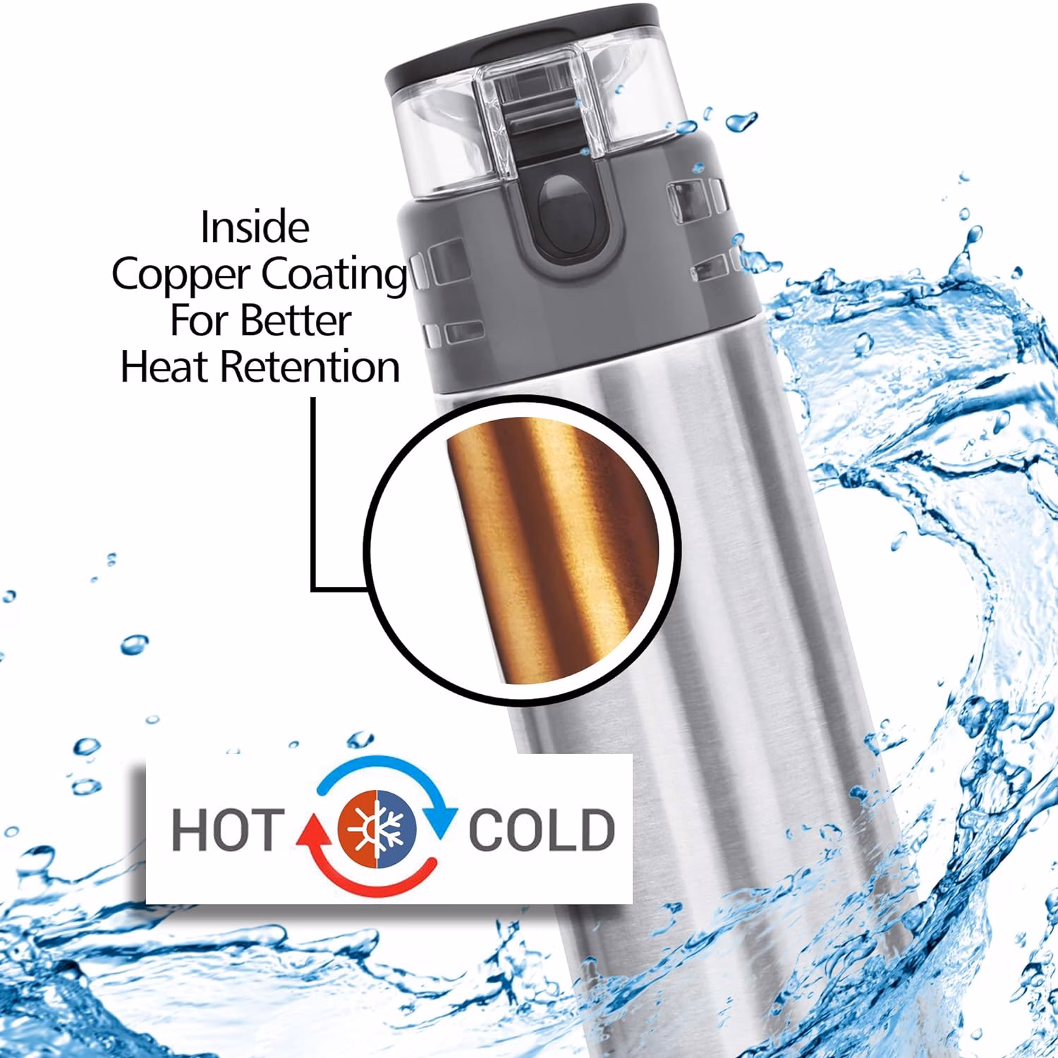 Milton Atlantis 400 350 ml Flask??(Pack of 1, Silver, Steel) - Image 3