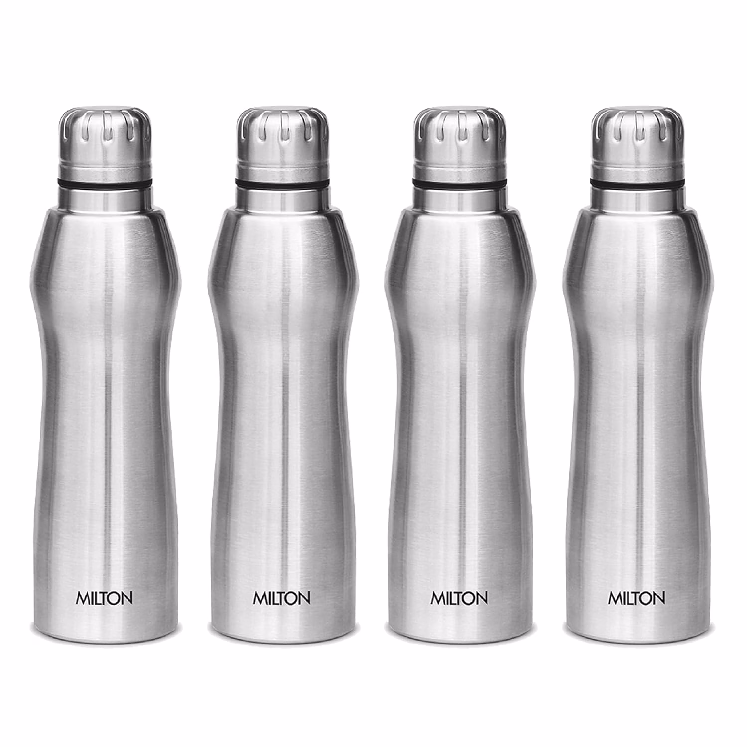 Milton Elate 1000 Ml, Bottle Pack of 4 1000 ml Bottle??(Pack of 4, Silver, Steel)