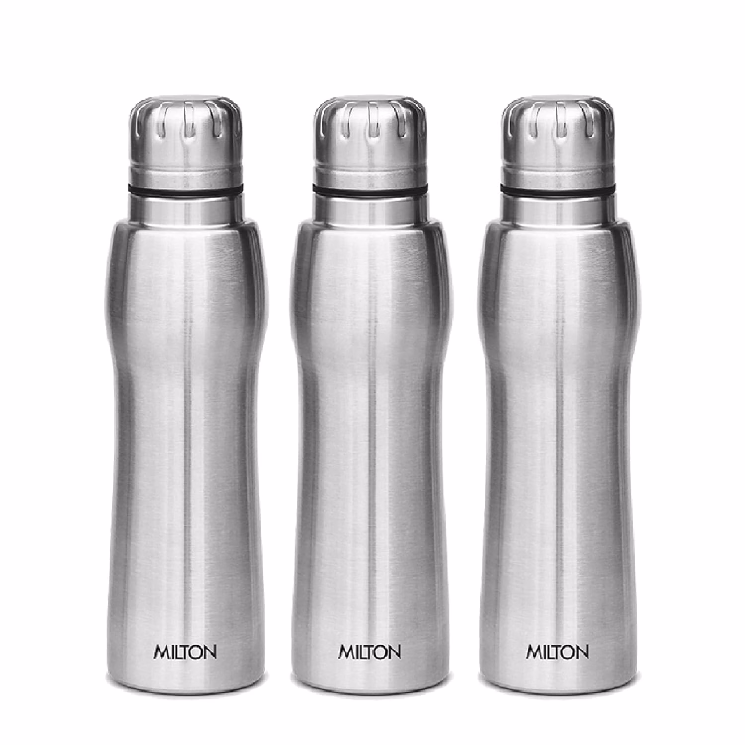 Milton Elate 750 Stainless Steel Water Bottle,Set of 3,635 ml Each, Silver 635 ml Bottle??(Pack of 3, Silver, Steel)