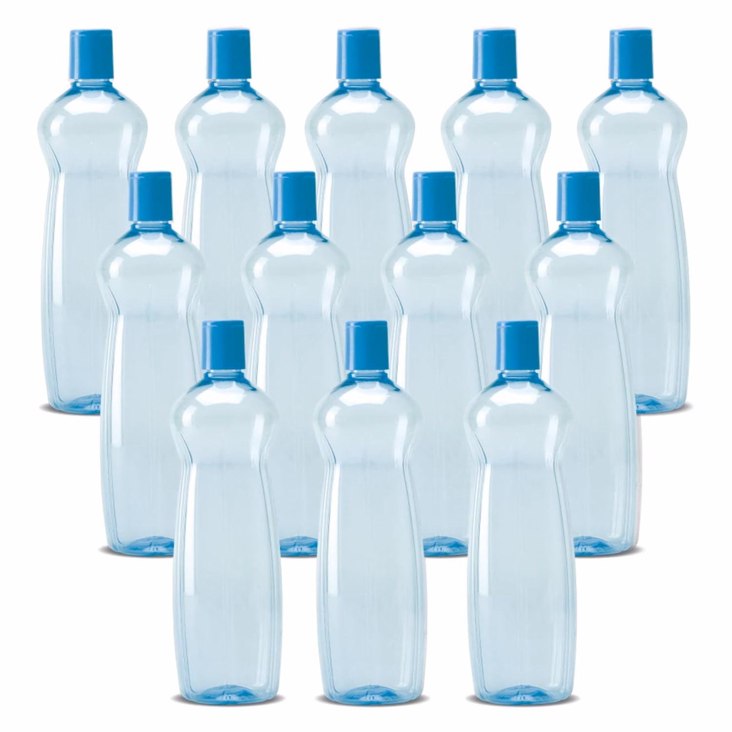 Milton Pacific 1000 Pet Water Bottles, 1 Litre Each, Set of 12, Sky Blue | BPA Free 1000 ml Bottle??(Pack of 12, Blue, PET)