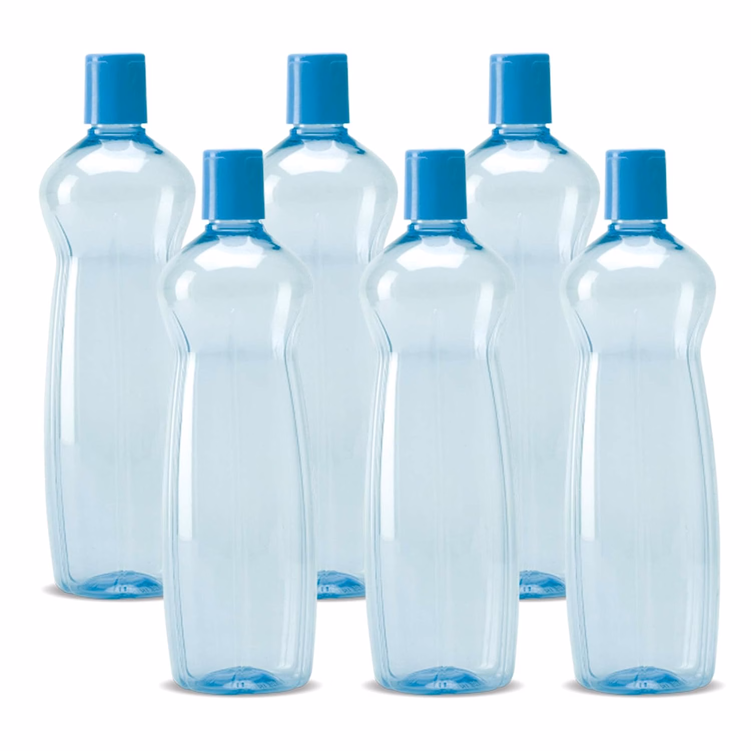 Milton Pacific 1000 Pet Water Bottles, 1 Litre Each, Set of 12, Sky Blue and Red 1000 ml Bottle??(Pack of 12, Blue, Red, PET) - Image 2